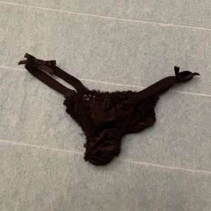 Vintage black lace snap off panties